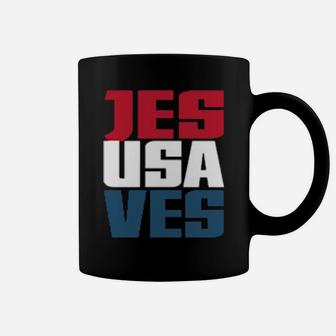 Jesus Saves Usa Coffee Mug - Monsterry