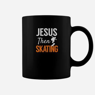 Jesus Then Skating Christian Skateboard Cool Skater Coffee Mug - Thegiftio UK