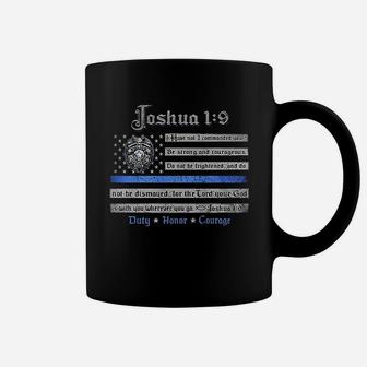 Joshua 19 Back The Blue Law Enforce Coffee Mug | Crazezy