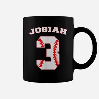 Josiah Baseball Name Three Years 3Rd Birthday Number Boys Coffee Mug | Crazezy