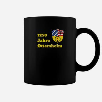 Jubiläums-Tassen 1250 Jahre Ottersheim, Schwarz mit Wappen-Design - Seseable