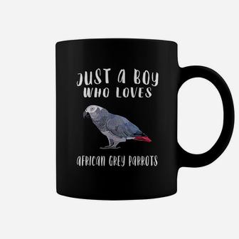 Just A Boy Who Loves African Grey Parrot Bird Lover Coffee Mug | Crazezy CA