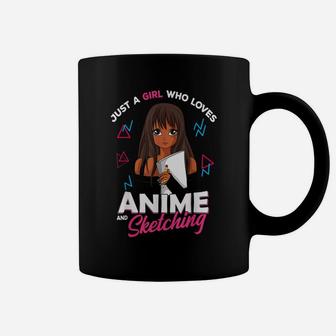 Just A Girl Who Loves Anime And Sketching Anime Lover Gift Coffee Mug | Crazezy AU