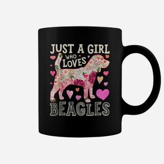 Just A Girl Who Loves Beagles Dog Silhouette Flower Gifts Coffee Mug | Crazezy AU