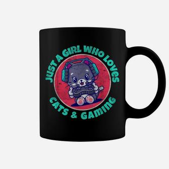 Just A Girl Who Loves Cats And Gaming Coffee Mug | Crazezy CA