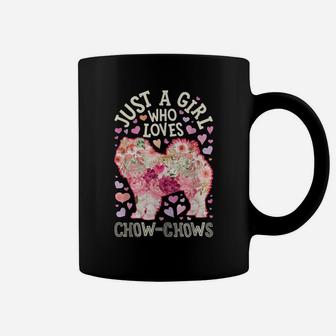 Just A Girl Who Loves Chow Chows Bloodhound Dog Lover Flower Coffee Mug | Crazezy AU