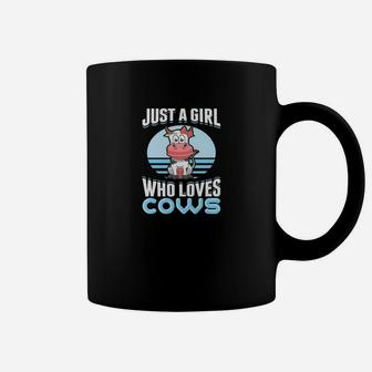 Just A Girl Who Loves Cows Funny Cow Girls Coffee Mug - Thegiftio