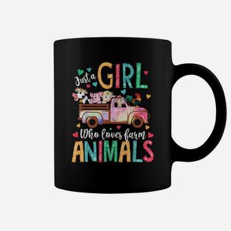 Just A Girl Who Loves Farm Animals Flower Floral Girl Farmer Coffee Mug | Crazezy