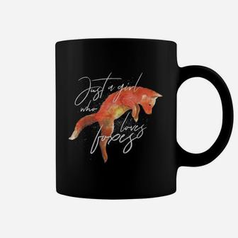 Just A Girl Who Loves Foxes Art Fox Coffee Mug - Thegiftio UK