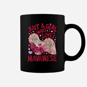 Just A Girl Who Loves Havanese Dog Flower Floral Gifts Women Coffee Mug | Crazezy CA