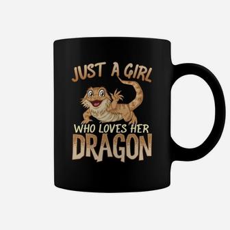 Just A Girl Who Loves Her Dragon | Bearded Dragons Girls Coffee Mug | Crazezy