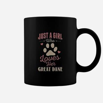 Just A Girl Who Loves Her Great Dane Dog Lover Gift Pullover Coffee Mug | Crazezy