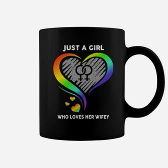 Just A Girl Who Loves Her Wifey Lgbt Coffee Mug - Monsterry UK