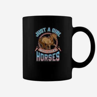 Just A Girl Who Loves Horses Horseback Riding Coffee Mug - Thegiftio UK