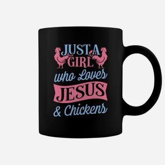 Just A Girl Who Loves Jesus And Chickens Christmas Gift Coffee Mug | Crazezy