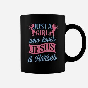 Just A Girl Who Loves Jesus And Horses Christmas Gift Coffee Mug | Crazezy DE