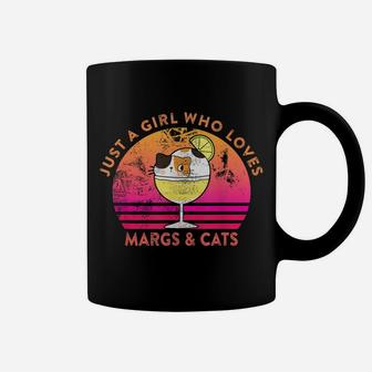 Just A Girl Who Loves Margs And Cats Margarita Cat Meme Coffee Mug | Crazezy