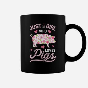 Just A Girl Who Loves Pigs T Shirt Funny Pig Farmer Gifts Coffee Mug | Crazezy