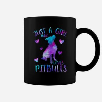 Just A Girl Who Loves Pitbulls Galaxy Space Pitbull Mom Gift Coffee Mug | Crazezy DE