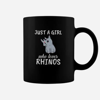 Just A Girl Who Loves Rhinos Clothes Outfit Gift Rhino Coffee Mug | Crazezy CA