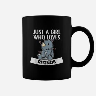 Just A Girl Who Loves Rhinos Cute Rhinoceros Rhino Coffee Mug | Crazezy DE