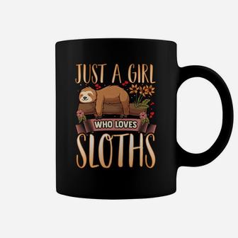 Just A Girl Who Loves Sloths Gift Cute Sloth Lover Mom Gift Coffee Mug | Crazezy DE