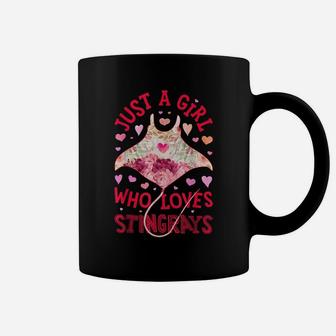 Just A Girl Who Loves Stingrays Stingray Flower Floral Gifts Coffee Mug | Crazezy