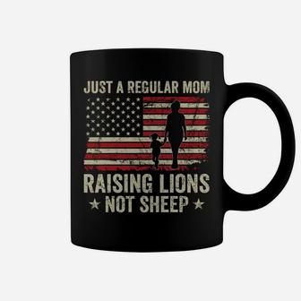 Just A Regular Mom Raising Lions - Patriotic Mama Parenting Coffee Mug | Crazezy CA