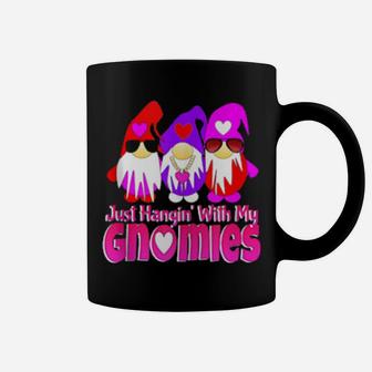 Just Hangin With My Gnomies Valentines Day Hearts 3 Gnomes Coffee Mug - Monsterry AU