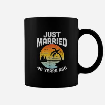 Just Married 40 Years Ago Anniversary Cruise Couple Gift Coffee Mug - Thegiftio UK