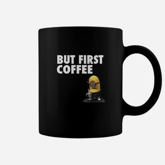 Kaffeeliebhaber Tassen But First Coffee mit Cartoon-Figur, Lustiges Kaffee-Tee - Seseable