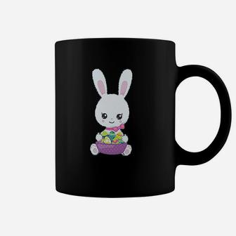 Kawaii Bunny Basket Eggs Easter Cotton Boy And Girl Clothes Coffee Mug | Crazezy AU