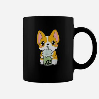 Kawaii Cute Boba Corgi Dog Matcha Green Bubble Milk Tea Coffee Mug | Crazezy
