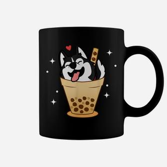 Kawaii Husky Loves Bubble Tea Funny Boba Dog Animal Coffee Mug | Crazezy