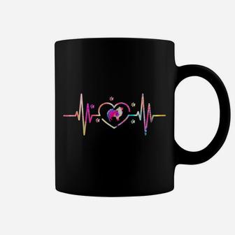 Keeshond Mom Dad Tie Dye Heartbeat Dog Lover Coffee Mug | Crazezy CA
