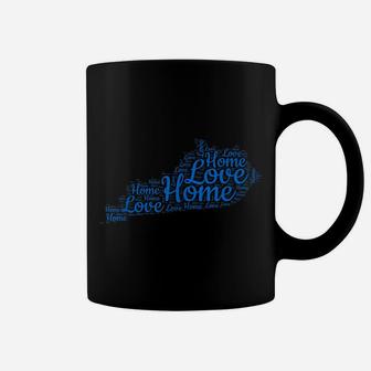 Kentucky Home State Map Gift Ky Blue Love Type Map Present Coffee Mug | Crazezy DE