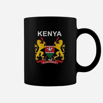 Kenya National Emblem And Kenyan Country Name Coffee Mug - Monsterry DE