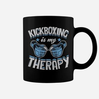 Kickboxing Is My Therapy Funny Boxing Karate Martial Arts Coffee Mug | Crazezy