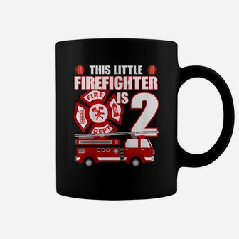 Kids 2 Year Old Firefighter Birthday Party Fire Truck 2Nd Gift Coffee Mug | Crazezy AU