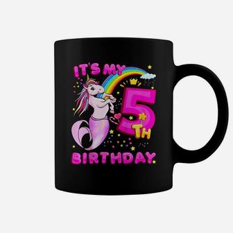 Kids 5Th Birthday Unicorn Mermicorn Daughter Mermaid Gift Coffee Mug | Crazezy DE