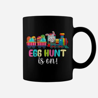 Kids Boys Easter Day Egg Hunt Is On Bunny Ear Train Apparel Coffee Mug | Crazezy
