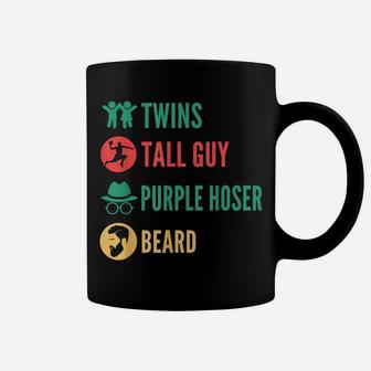 Kids Dude Tall Guy Beard Twins Purple Hoser Retro Vintage Coffee Mug | Crazezy