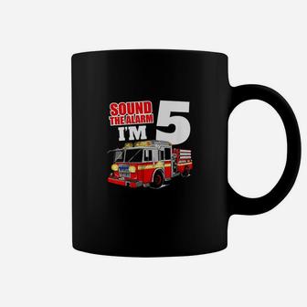 Kids Fire Truck 5Th Birthday Boy Firefighter 5 Year Old Coffee Mug | Crazezy DE