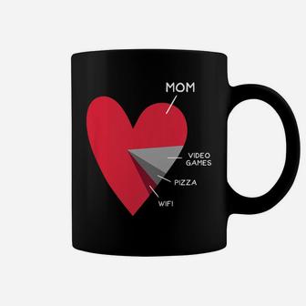 Kids Funny Heart Mom Video Games Pizza Wifi Valentines Day Coffee Mug | Crazezy CA