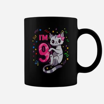 Kids Girls 9Th Birthday Outfit I'm 9 Years Old Cat Kitty Kitten Coffee Mug | Crazezy AU