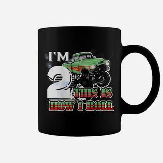 Kids I'm 2 Years Old This Is How I Roll Monster Trucks Coffee Mug | Crazezy