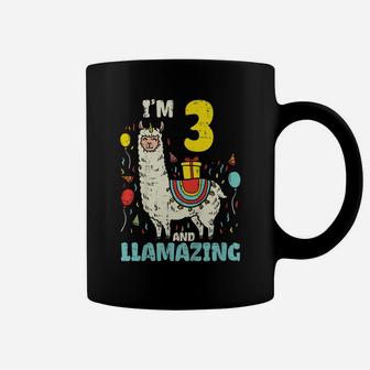 Kids Im 3 Llamazing Llama Cute Alpaca Animal 3Rd Birthday Gift Coffee Mug | Crazezy DE