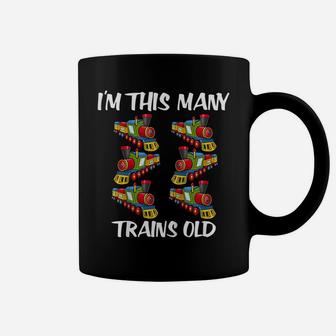 Kids I'm This Many Trains Old Boy 6Th Birthday 6 Years Old Coffee Mug | Crazezy CA