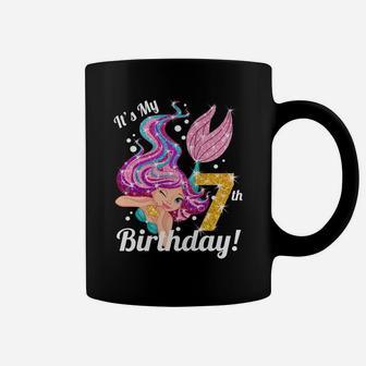 Kids It's My 7Th Birthday Mermaid Shirt 7 Year Old Girls Gift Coffee Mug | Crazezy UK