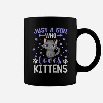 Kids Just A Girl Who Loves Kittens Funny Cat Lover Toddler Child Coffee Mug | Crazezy CA